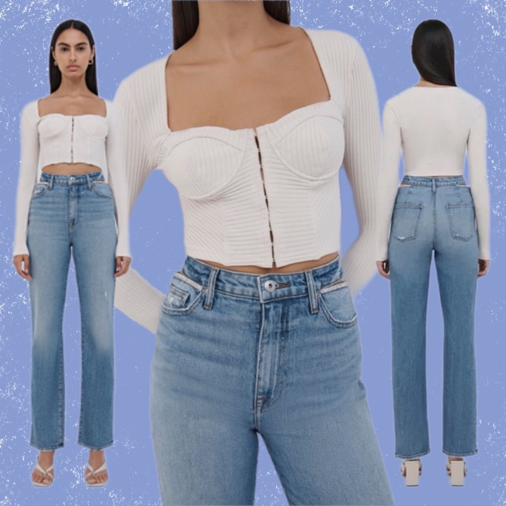 jonathan simkhai standard • zoella melange bustier top in ceramic l